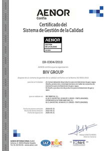 ISO 9001 Certificado del Sistema de Gestión de la Calidad